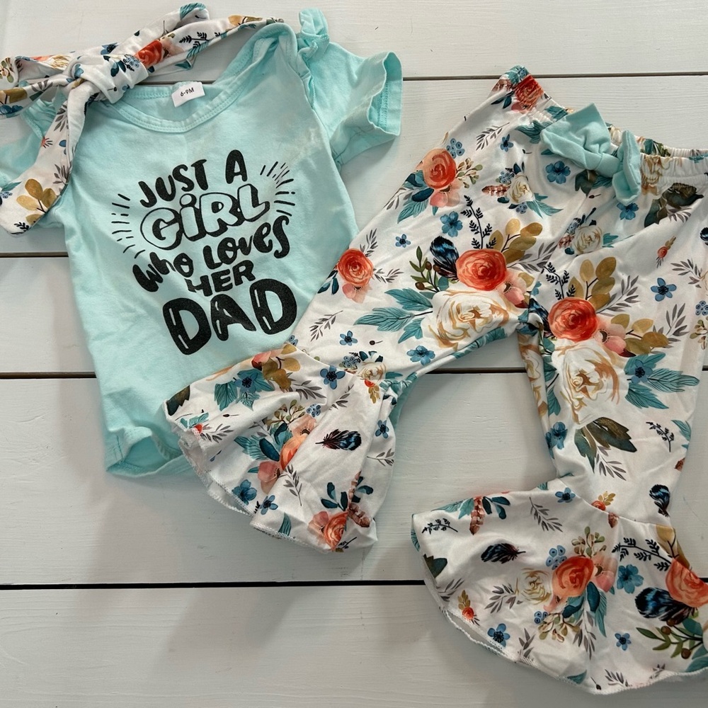 Floral Baby Outfit with Headband